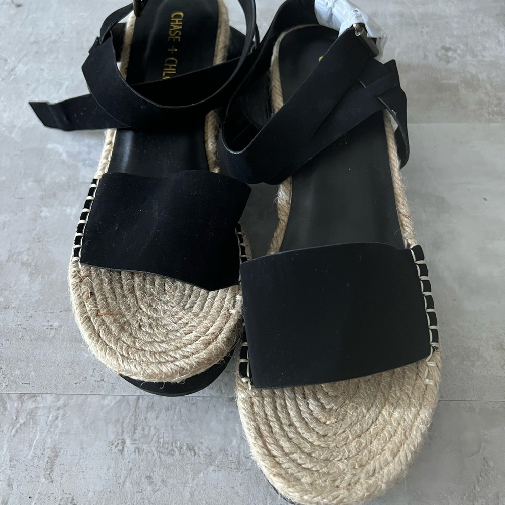Chase + Chloe mixed material wedges